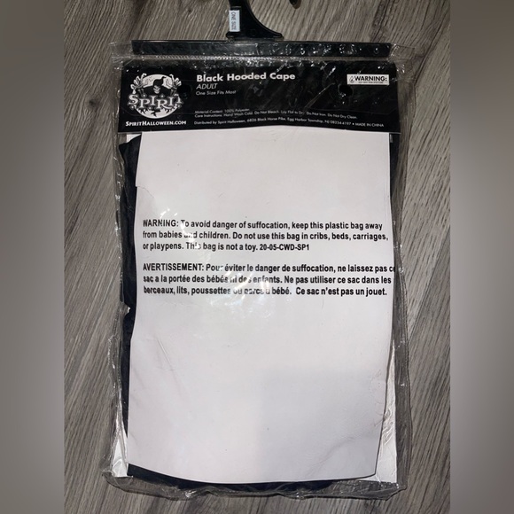 Black Hooded Cape for Adults by Spirit OSFM - Picture 2 of 3